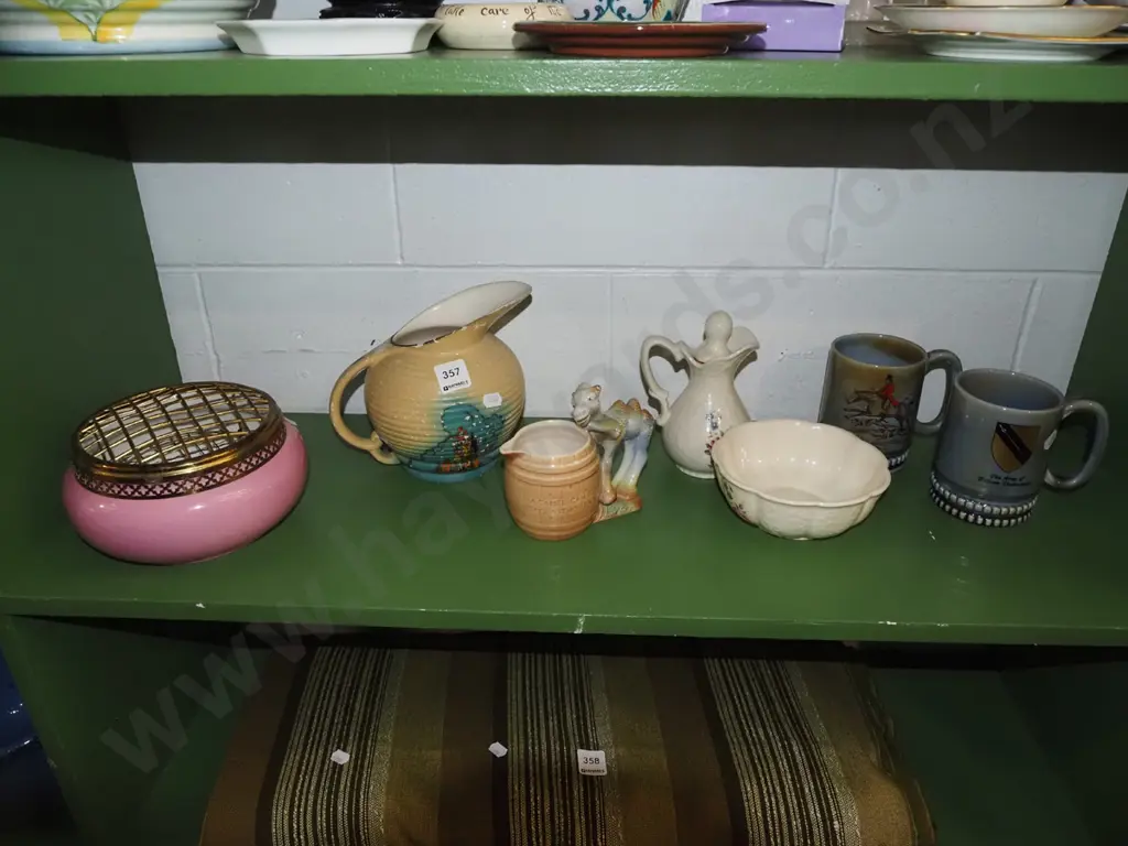 rose bowl, Hornsea camel jug, vinegar jug, Wade beer mugs etc Image 1++