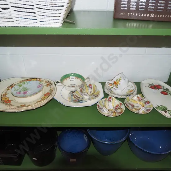 shelf; ashets, plates, cups, saucers etc