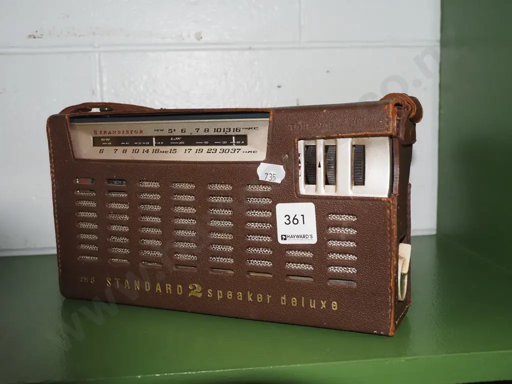 leather cased transistor radio Image 1++