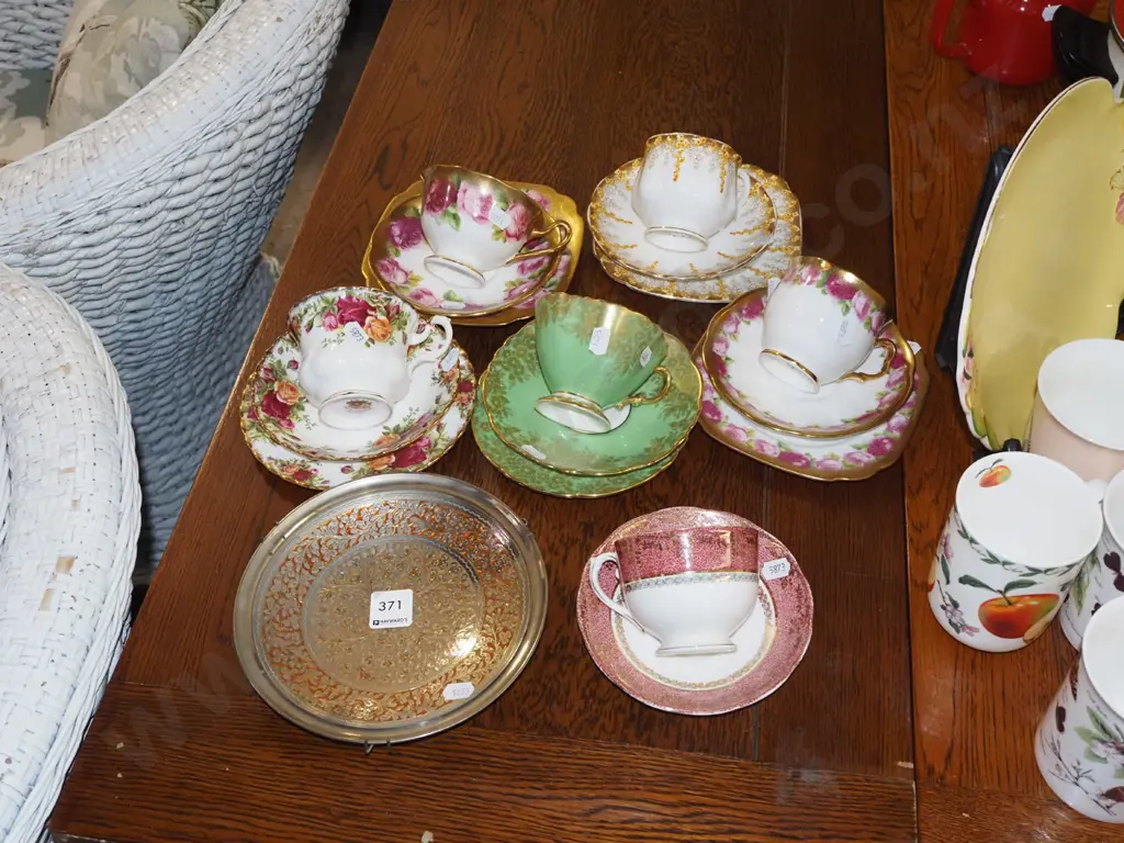 cloisonne dish, 5x trios, cup and saucer Image 1++