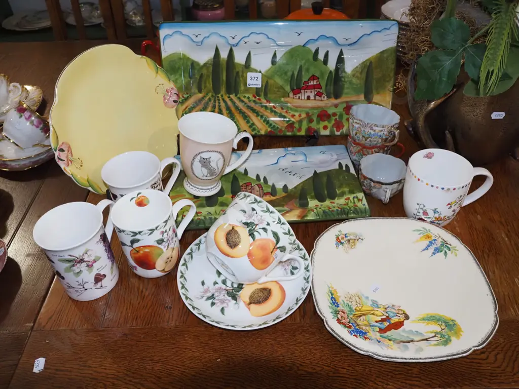 Royal Winton plate, hand pated plates, coffee and tea cups etc Image 1++