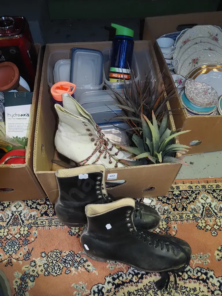 box; storage containers, ice skates, plastic plants etc Image 1++