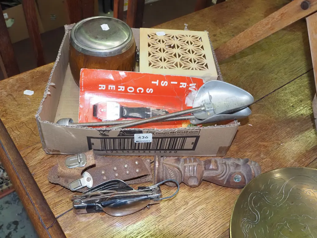 box; shoe forms, camping multi tool, golfing wrist scorer etc Image 1++