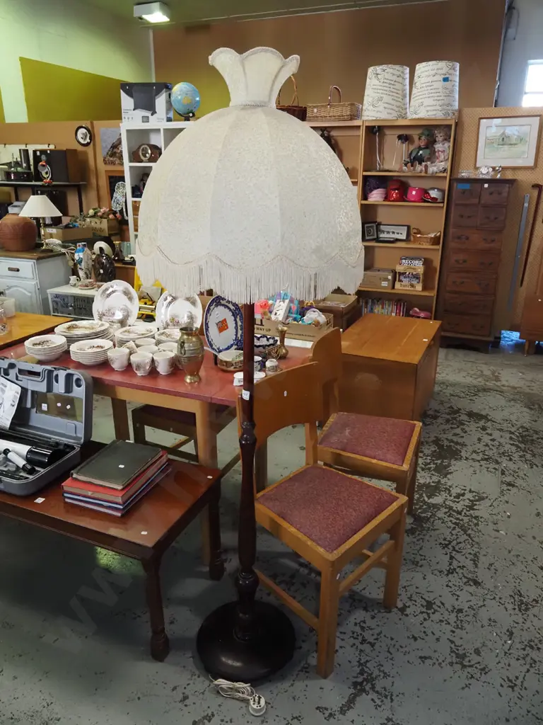 mahogany based standard lamp Image 1++