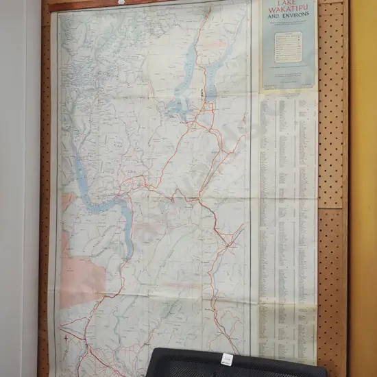 wall map - Lake Wakatipu and Environs