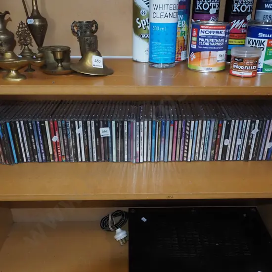 shelf of CDs