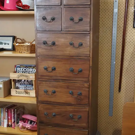 solid wood 9 drawer tallboy H-1500 W-510 D-430