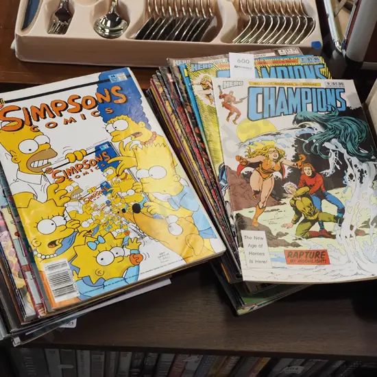 stack of comic books