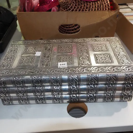 pressed metal decorated jewellery box
