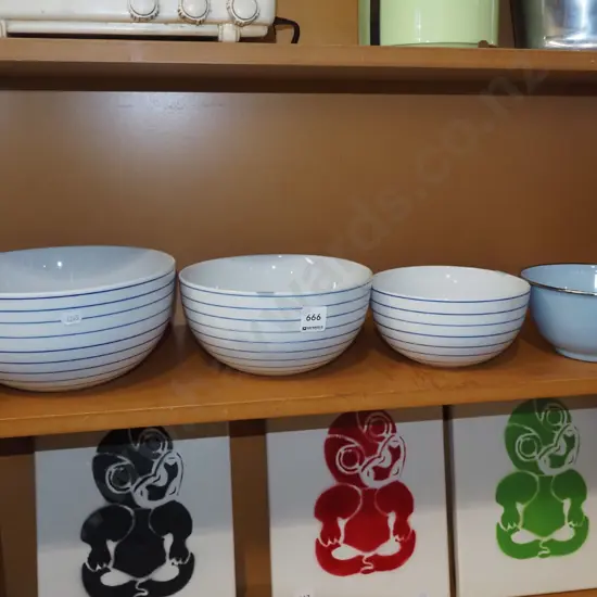 shlef of mixing bowls