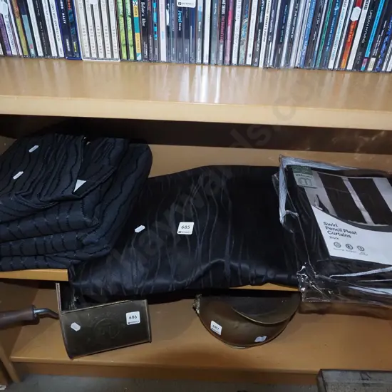 shelf of curtains