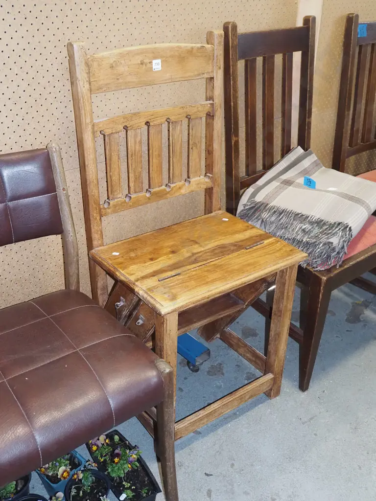 hardwood chair/library ladder Image 1++