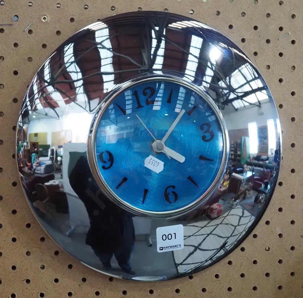 chrome wall clock Image 1++