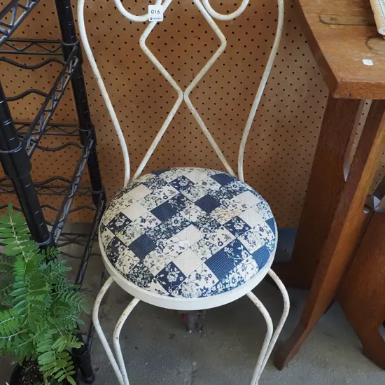 retro wrought metal patio chair