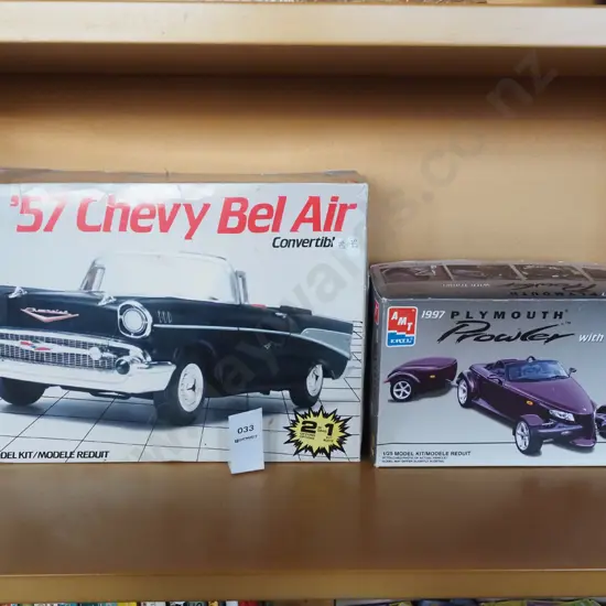 2x yet to be assembled model vehicles