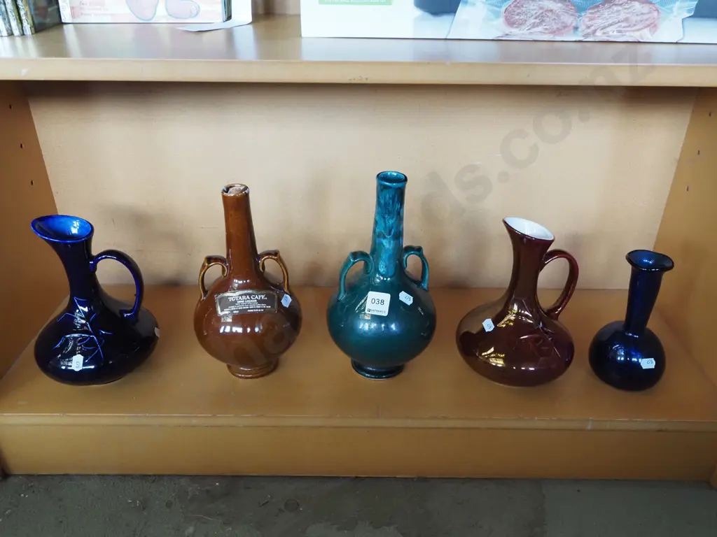 liqueur bottles, jugs, blue glass vase Image 1++