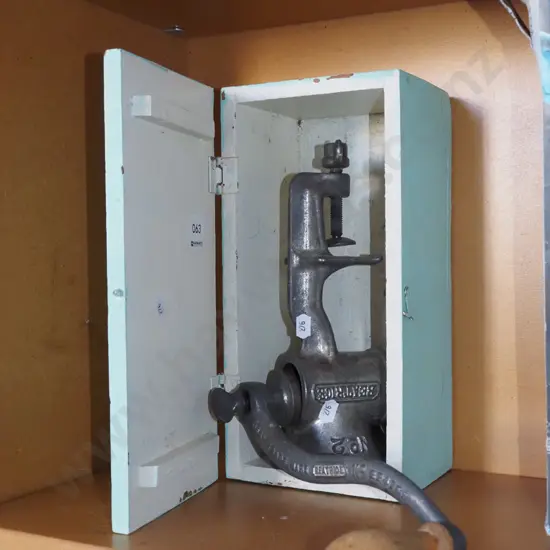 Beatrice bench top mincer in wooden box