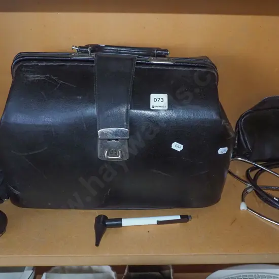 doctor's bag, stethoscope, blood pressure monitor etc