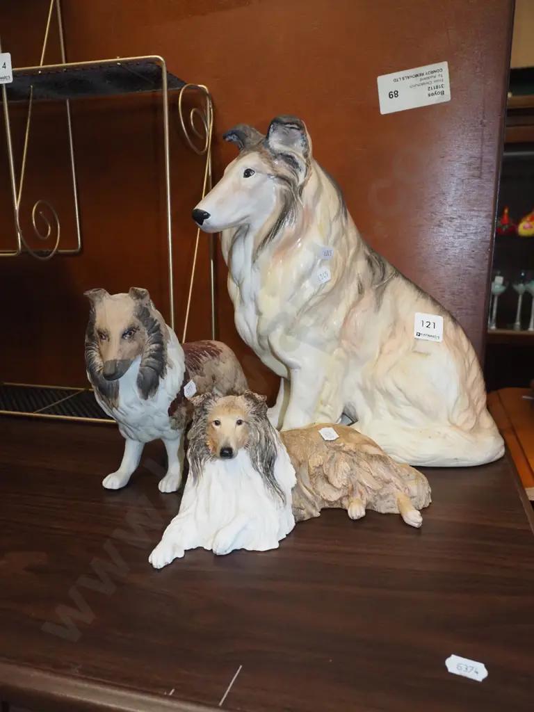 3x Collie dog figurines H-290 Image 1++