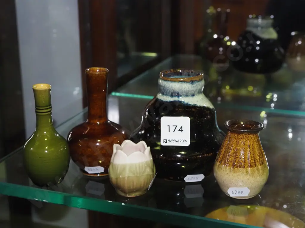 various small studio pottery vases Tallest-100 Image 1++