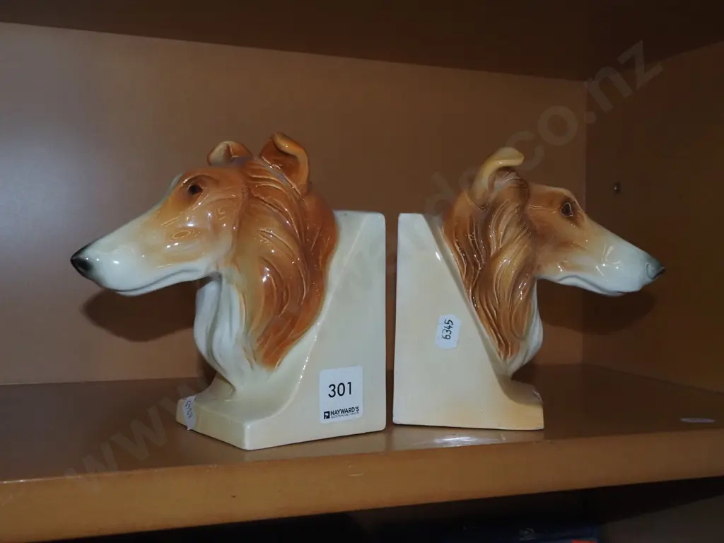 pair of Collie dog bookends Image 1++
