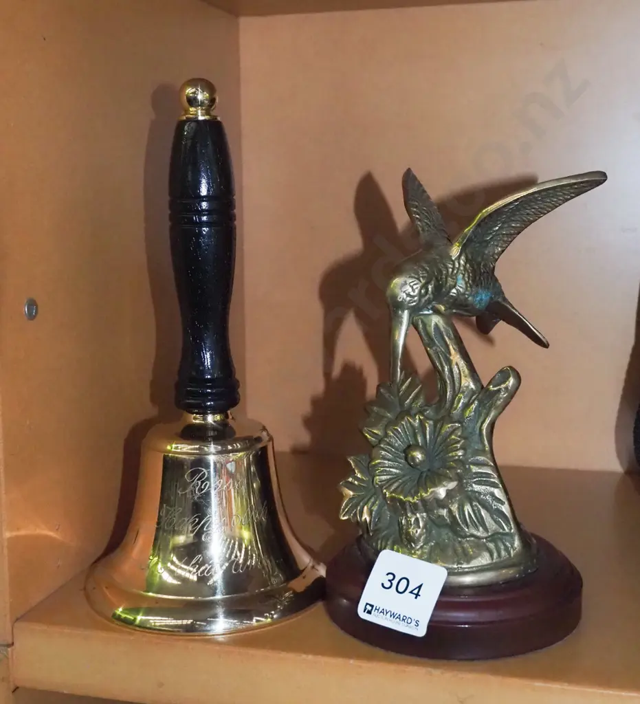 cast brass hummingbird figurine, bell Image 1++