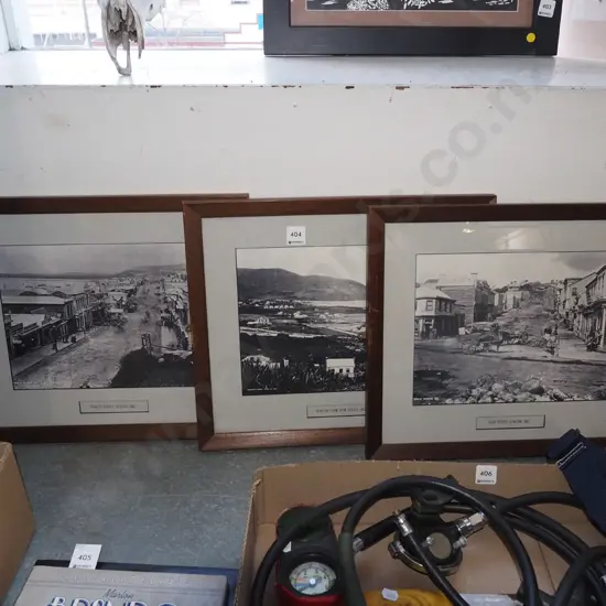 3x framed reproduction photograph prints - early Dunedin