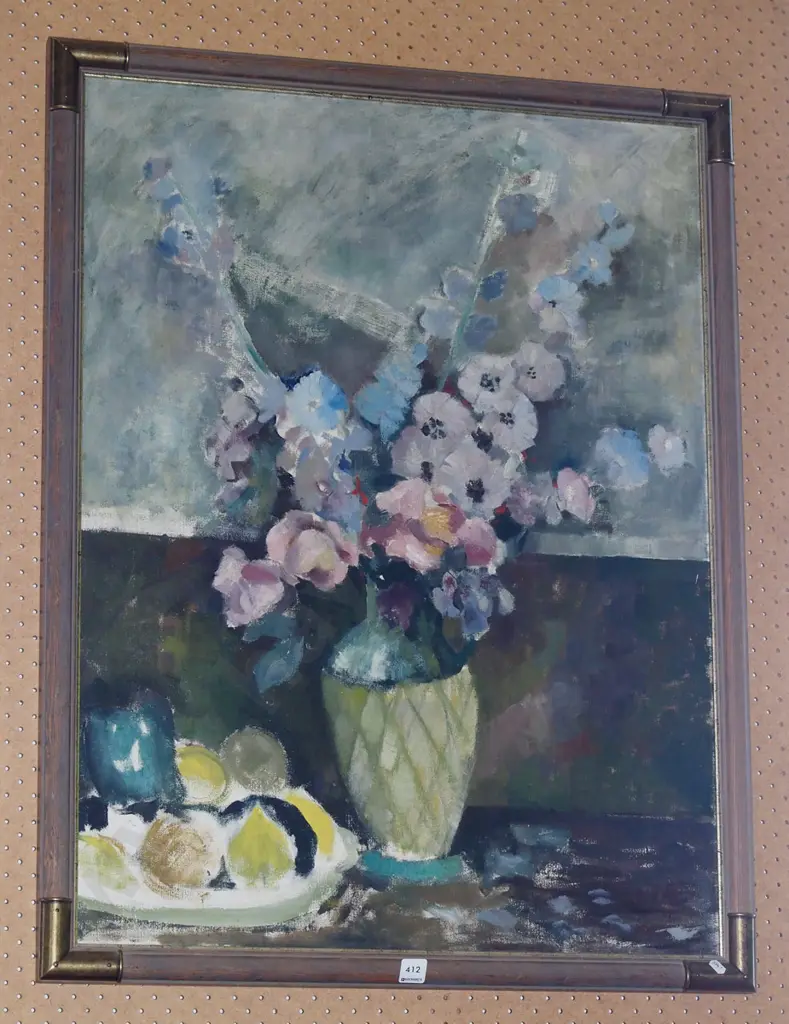 framed oil - still life flowers Image 1++