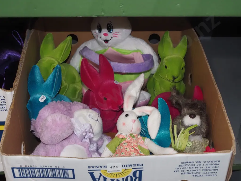box; soft toy rabbits Image 1++