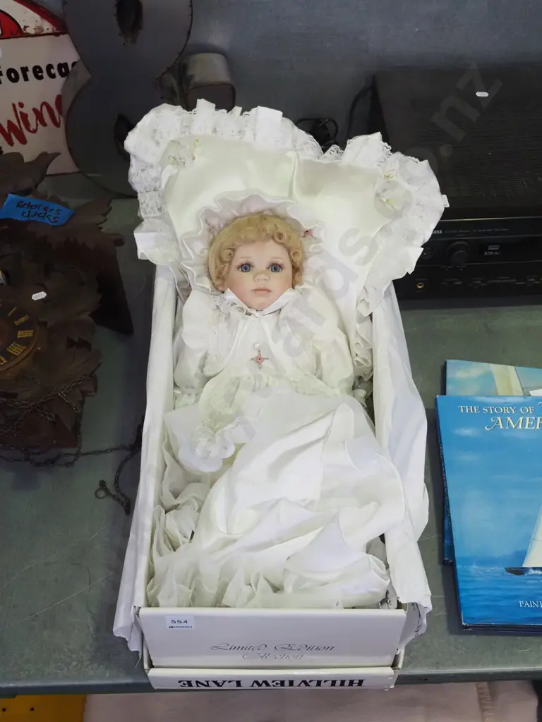 cased Hillview Lane porcelain display doll  Image 1++