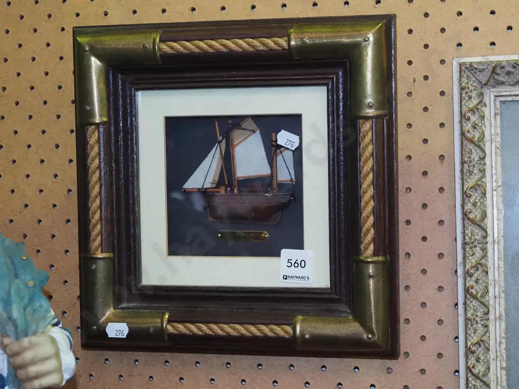 small sailing ship shadow box H-250 Image 1++