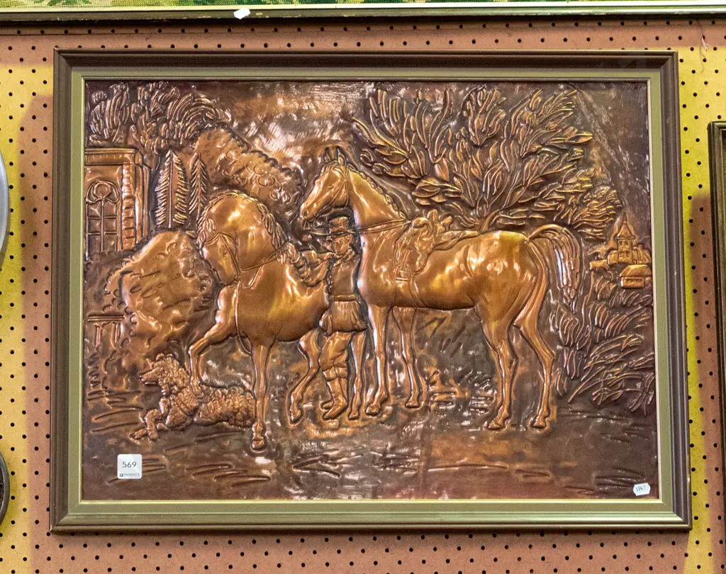 beaten copper  wall art - horses Image 1++