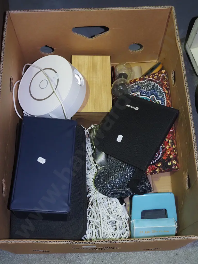 box; tape cassette holder, CD wallets, fairy lights etc Image 1++