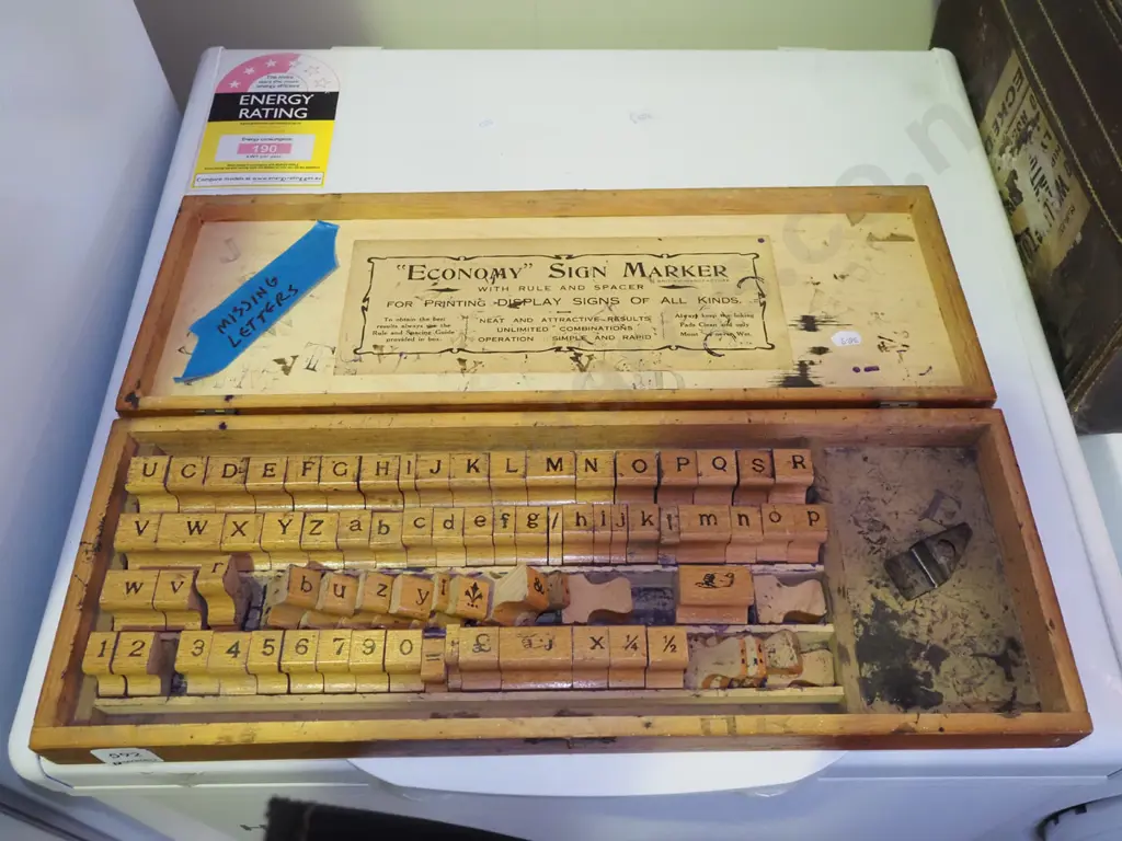 cased Economy Sign Marker stamps - missing some letters Image 1++