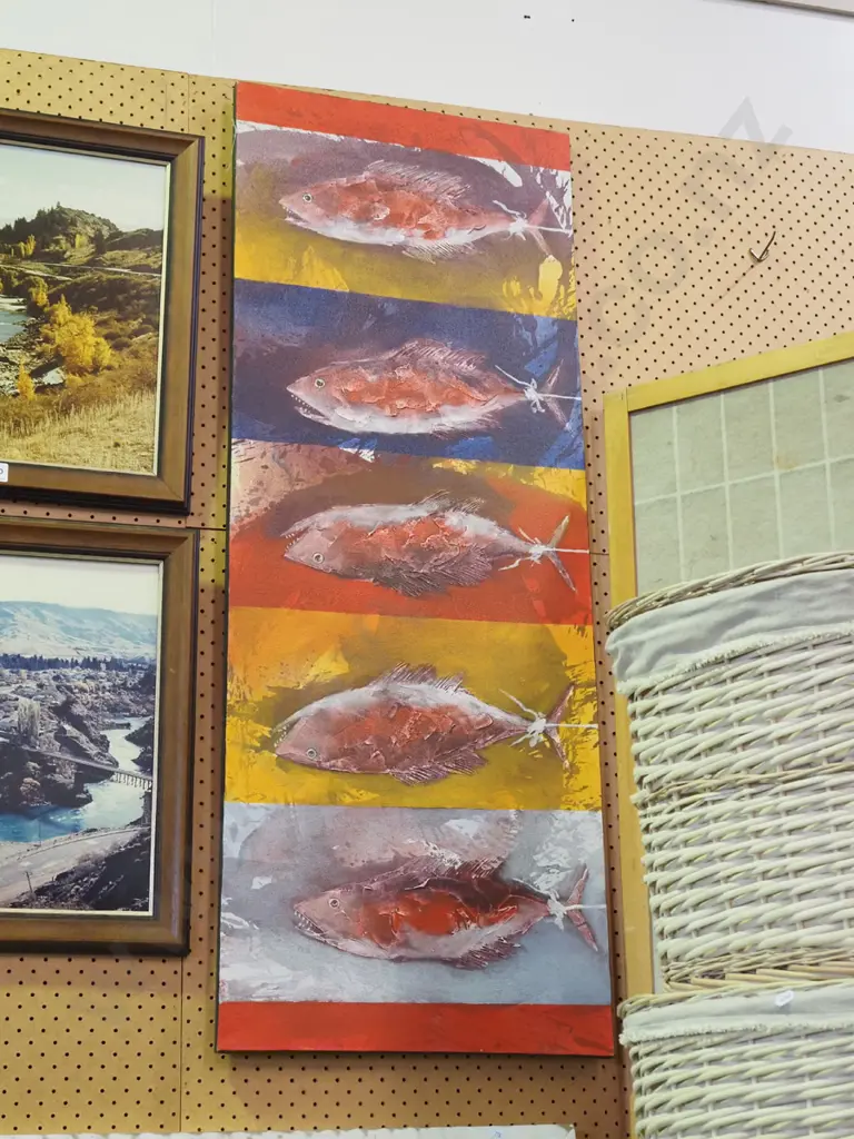 mixed media boxed canvas - fish Image 1++