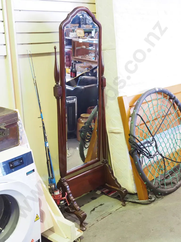 mahogany cheval mirror H-1640 Image 1++