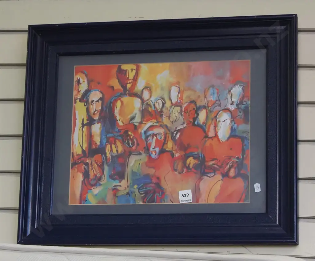 framed abstract print - people in crowd Image 1++