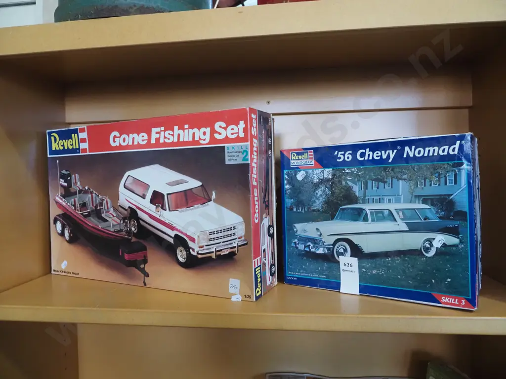 2x yet to be assembled models - 56 Chevy Nomad, Gone Fishing set Image 1++