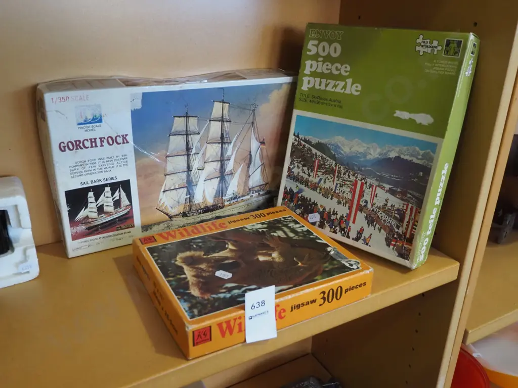 yet to be assembled sailing ship, 2x puzzles Image 1++