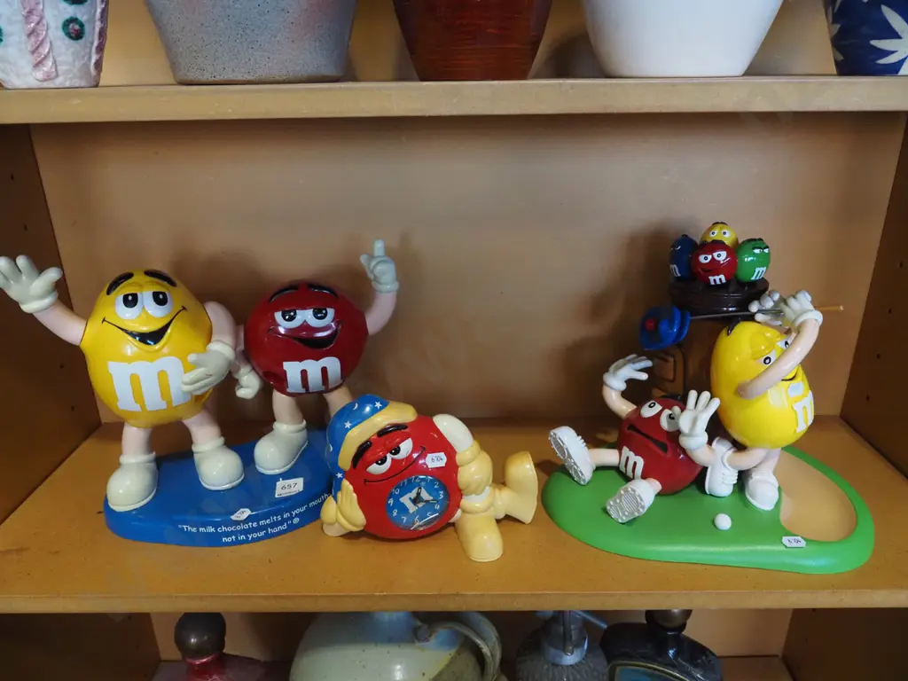 M&M promotional clock, candy dispensers Image 1++