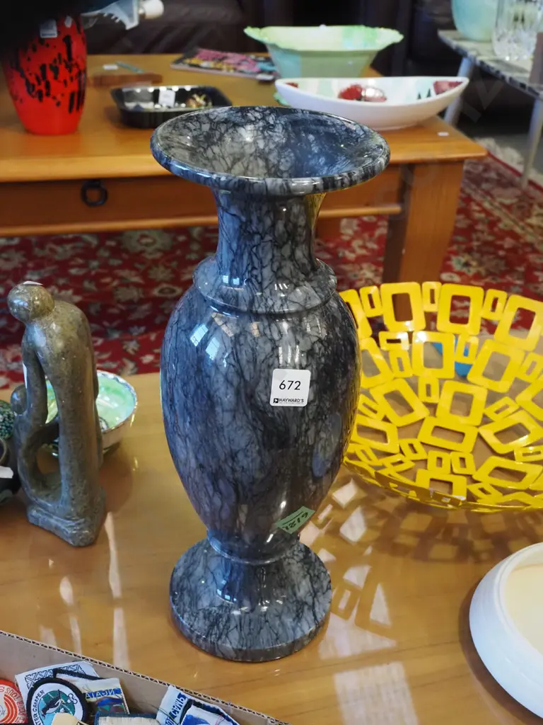 tall carved stone vase H-400 Image 1++