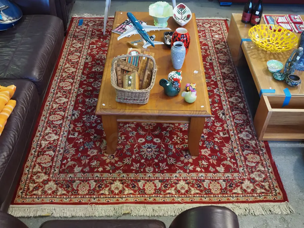 acrylic red patterned floor mat L-2340 W-1730 Image 1++