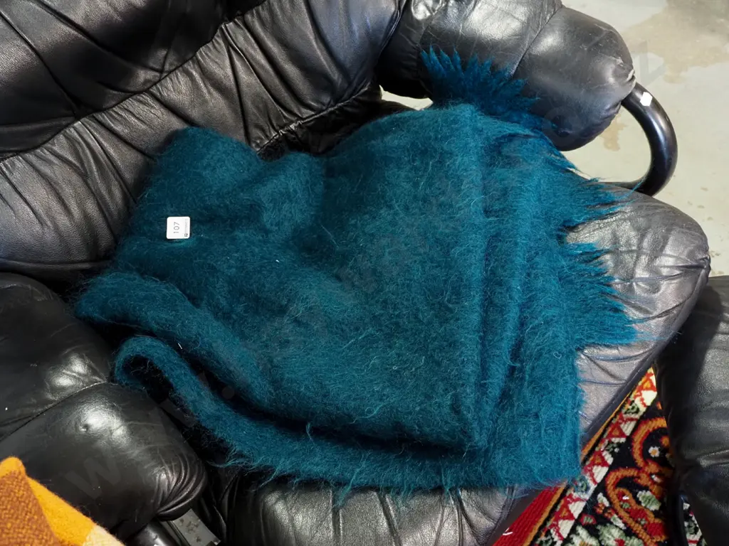 green mohair blanket Image 1++