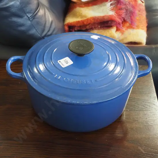 cast iron and blue enamel Le Creuset casserole