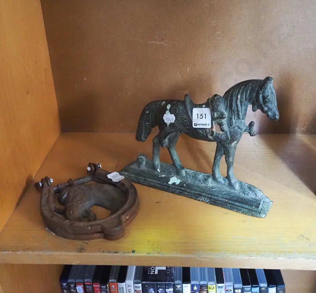 cast brass horse figurine, cast iron horse door knocker Image 1++