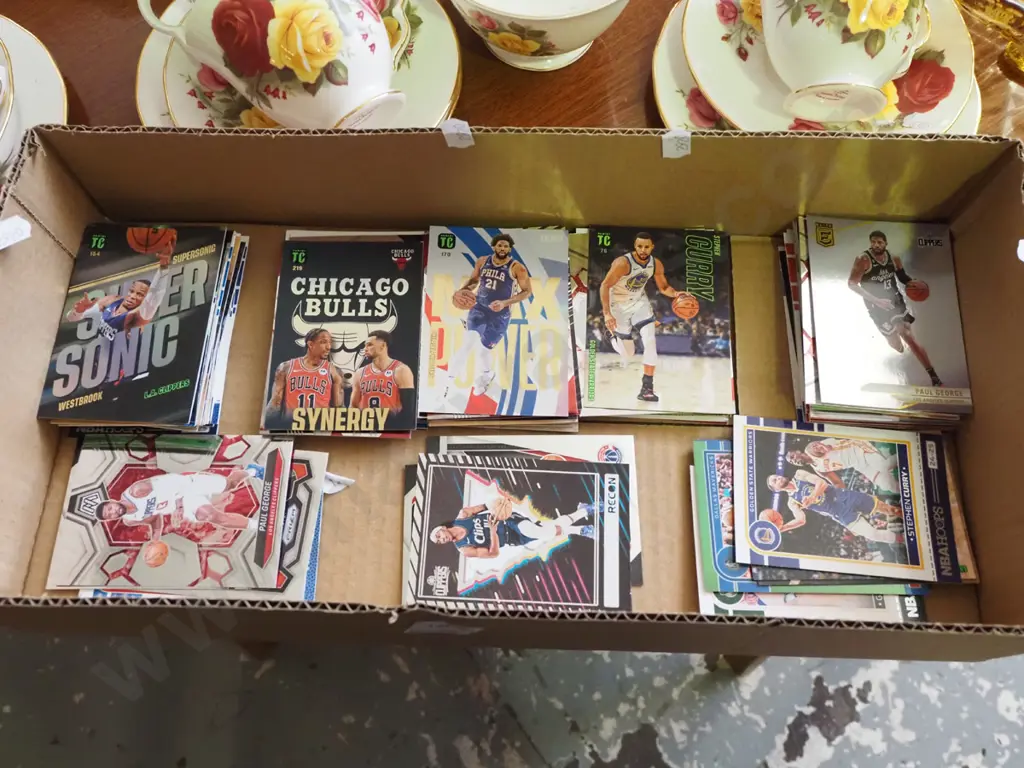 box of basketball collector cards Image 1++