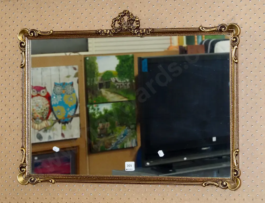 gilt framed wall mirror H-500 W-600 Image 1++