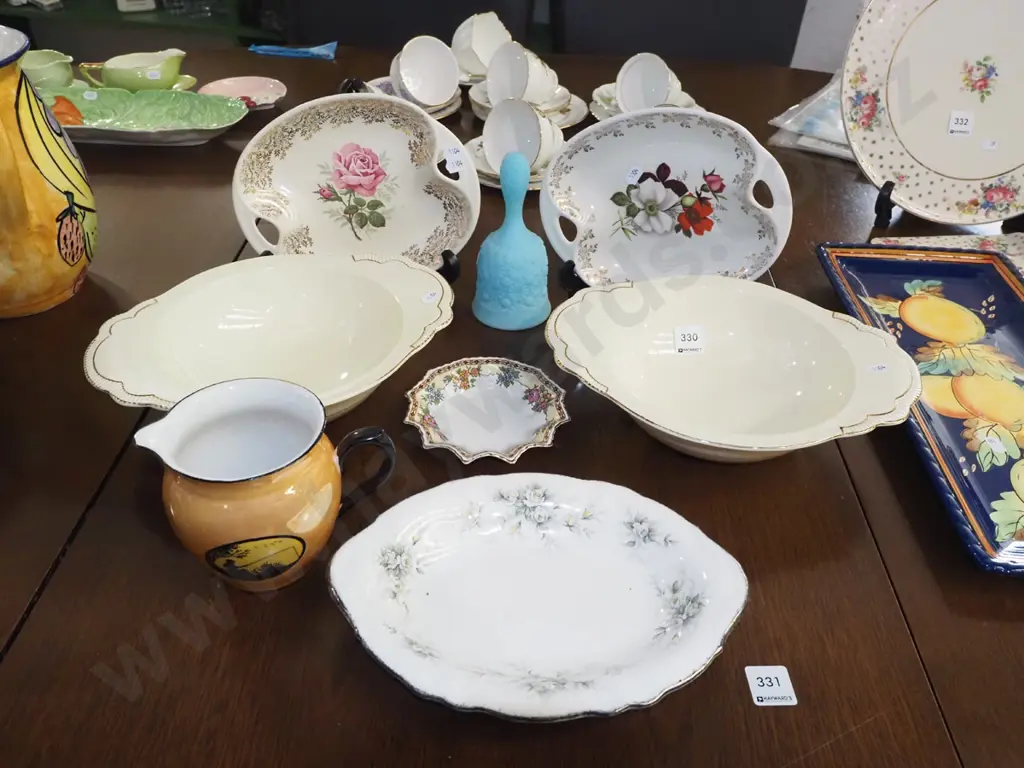 2 Clarice Cliff bowls, floral plates, lustre jug etc Image 1++