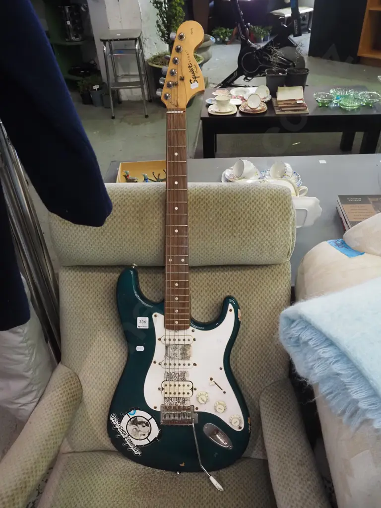 Fender Squire strat electric guitar - some corrosion and wear Image 1++