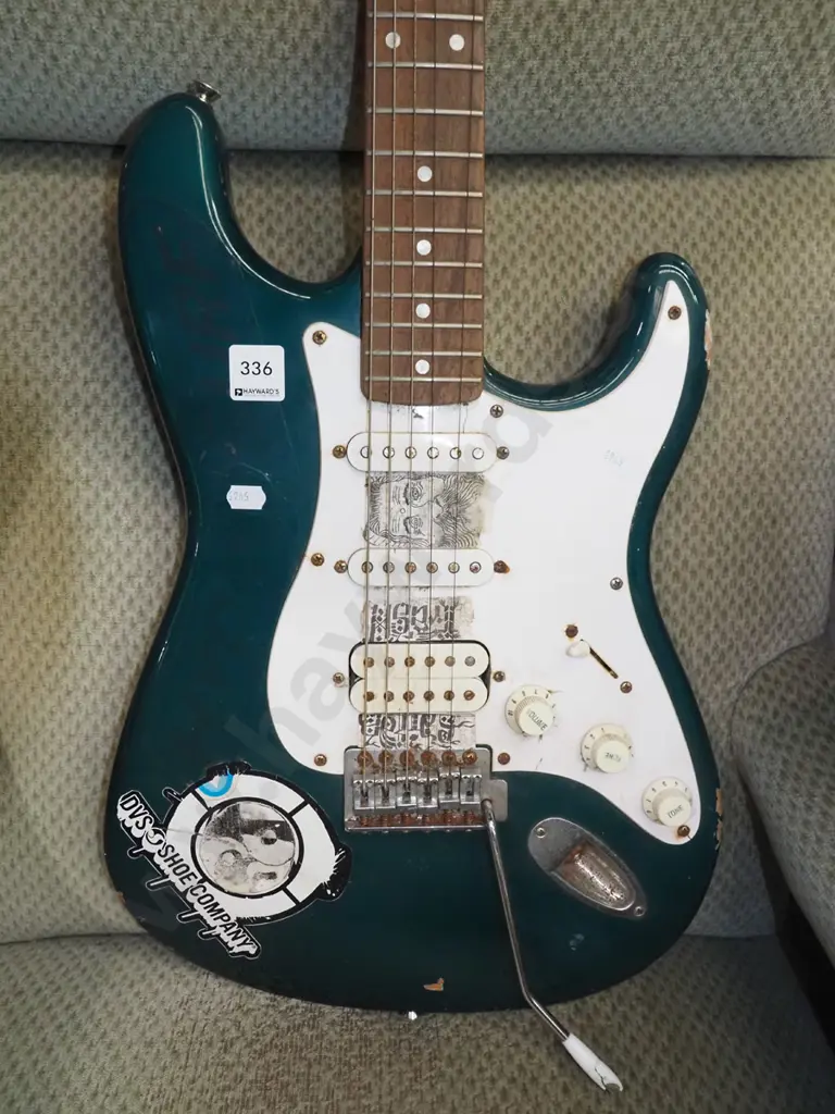 Fender Squire strat electric guitar - some corrosion and wear Image 1++